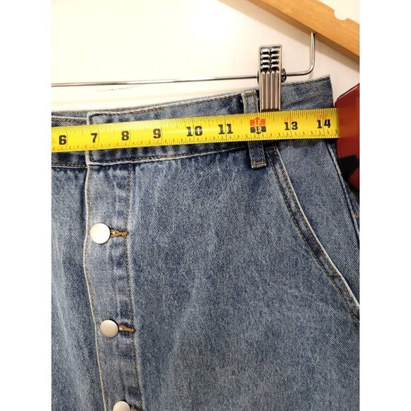 Denim Button-Front Skirt - Picture 6 of 10